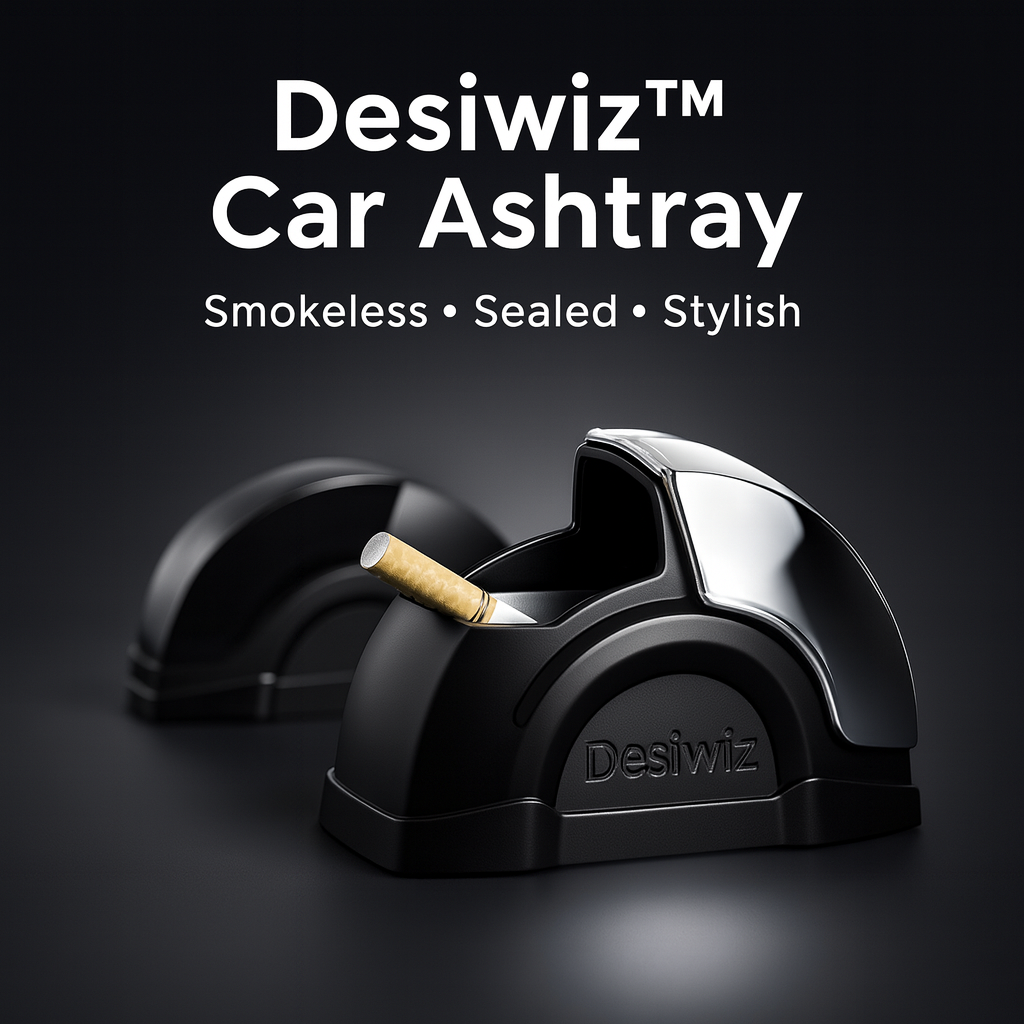 Desiwiz™️ Car Dashboard Ashtray with Lid – Smokeless & Stick-On Design