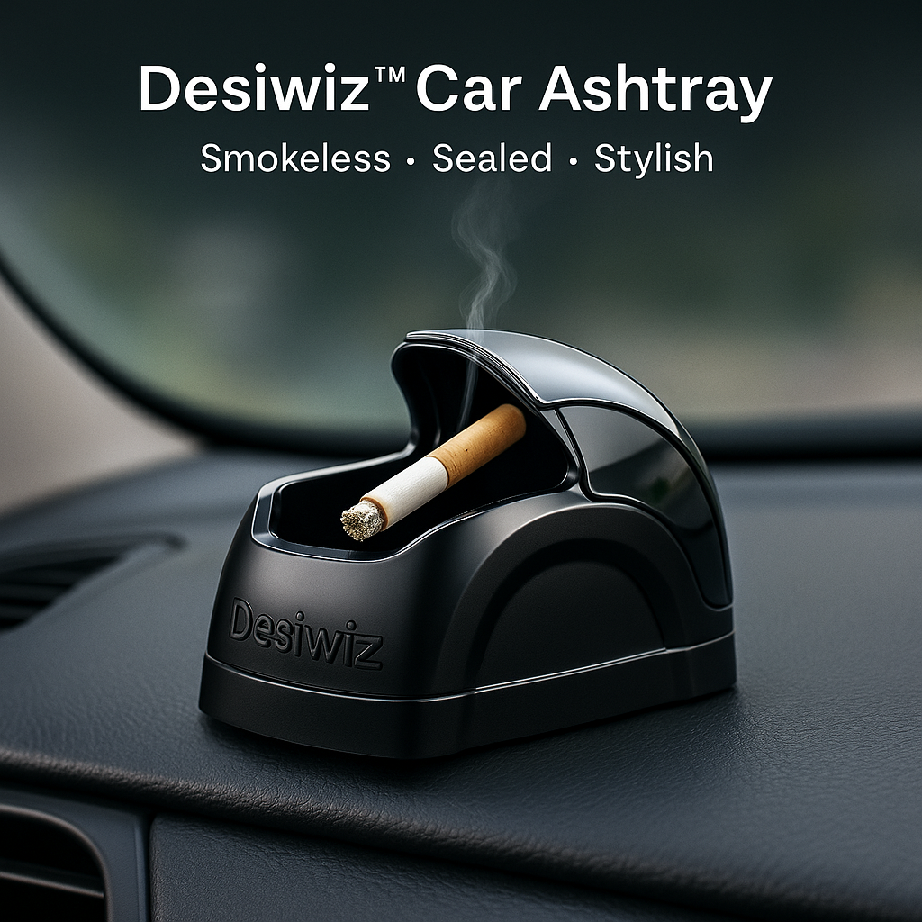 Desiwiz™️ Car Dashboard Ashtray with Lid – Smokeless & Stick-On Design