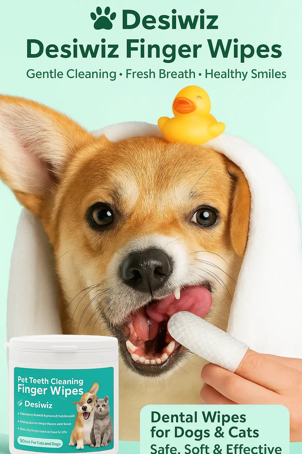 Pet Teeth Cleaning Wipes 50 pieces