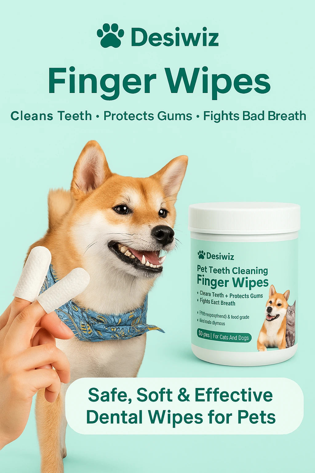 Pet Teeth Cleaning Wipes 50 pieces