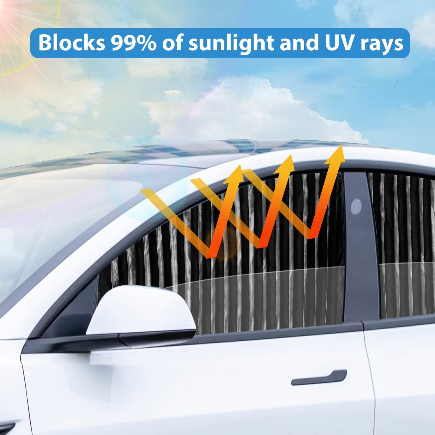 🔥Universal Fit Magnetic Car Side Window Privacy Sunshade (4pcs) | COLOR- BLACK