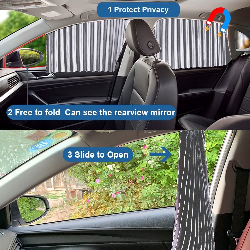 🔥Universal Fit Magnetic Car Side Window Privacy Sunshade (4pcs) | COLOR- BLACK