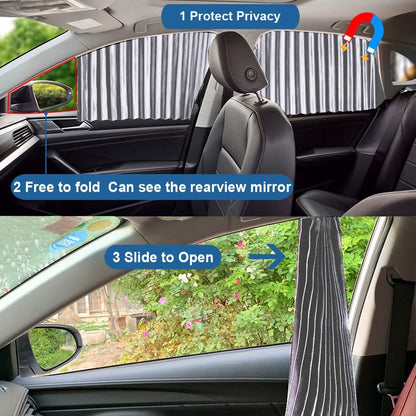 🔥Universal Fit Magnetic Car Side Window Privacy Sunshade (4pcs) | COLOR- BLACK