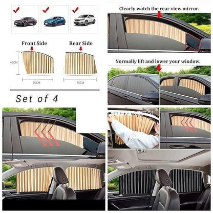 🔥Universal Fit Magnetic Car Side Window Privacy Sunshade (4pcs) | COLOR- BLACK