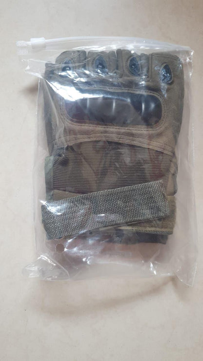 RideSafe 🏍️ Half-Finger Rubber Knuckle Motorcycle Gloves - Non-Slip Grip 🛡️