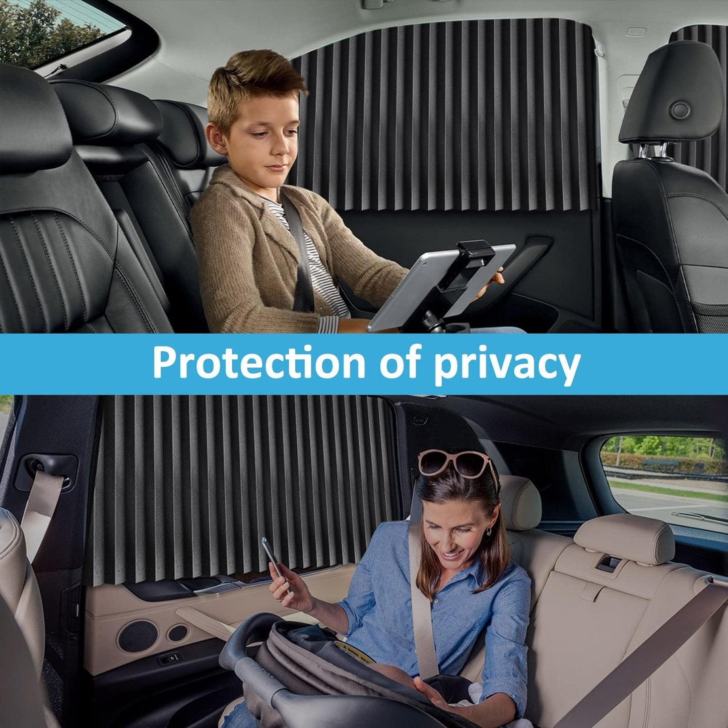 🔥Universal Fit Magnetic Car Side Window Privacy Sunshade (4pcs) | COLOR- BLACK