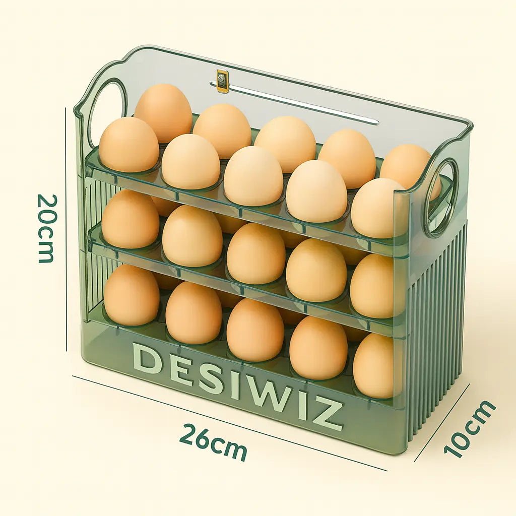 Eggvana™ Space-Saving, 3-Layer Storage for 30 Eggs