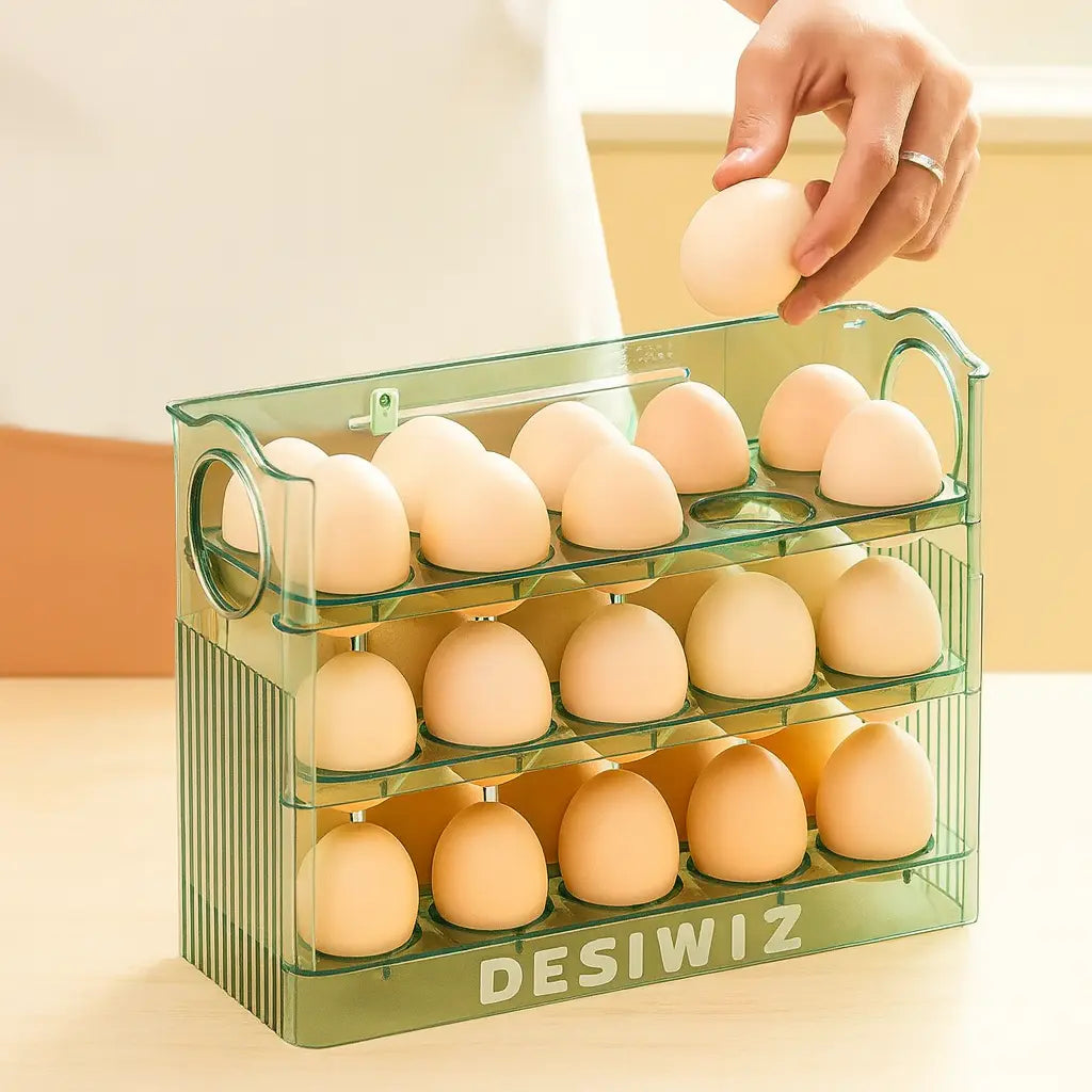 Eggvana™ Space-Saving, 3-Layer Storage for 30 Eggs