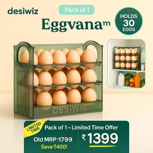 Eggvana™ Space-Saving, 3-Layer Storage for 30 Eggs