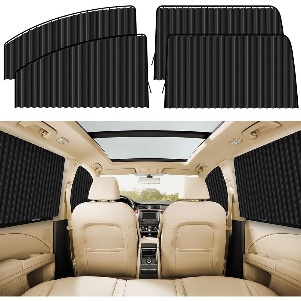 🔥Universal Fit Magnetic Car Side Window Privacy Sunshade (4pcs) | COLOR- BLACK