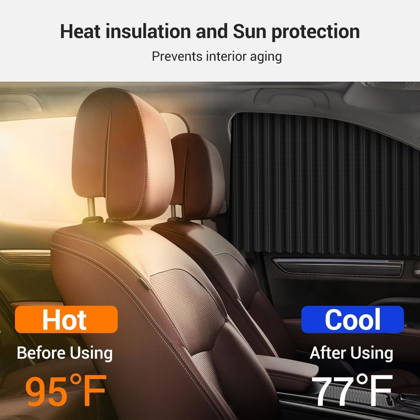 🔥Universal Fit Magnetic Car Side Window Privacy Sunshade (4pcs) | COLOR- BLACK