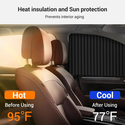 🔥Universal Fit Magnetic Car Side Window Privacy Sunshade (4pcs) | COLOR- BLACK
