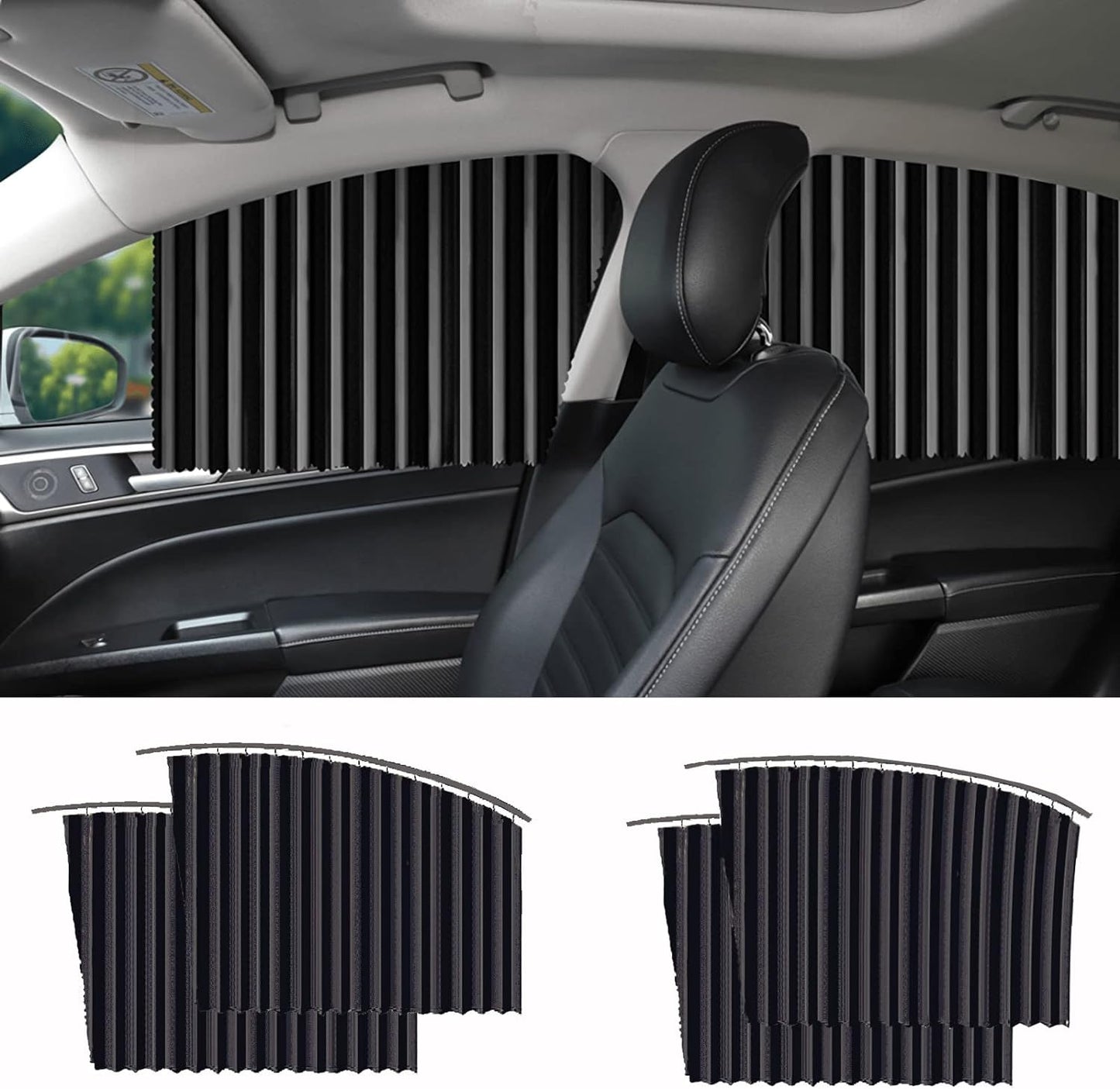 🔥Universal Fit Magnetic Car Side Window Privacy Sunshade (4pcs) | COLOR- BLACK